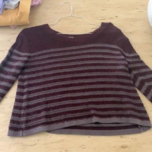 Super cute grey and purple sweater